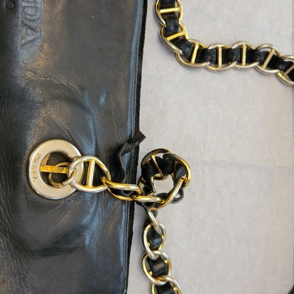 Vintage Prada Black Leather And Tessuto Nylon Handbag - Picture 12 of 16